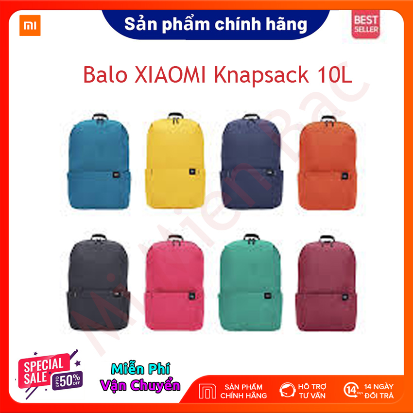 [ĐỦ MÀU] Balo XIAOMI Knapsack 10L, Ba Lô Đeo Vai Cao Cấp Đi Làm, Đi Chơi, Đi Du Lịch, Đựng Laptop Ipad – Chính Hãng Xiaomi – Mi Miền Bắc