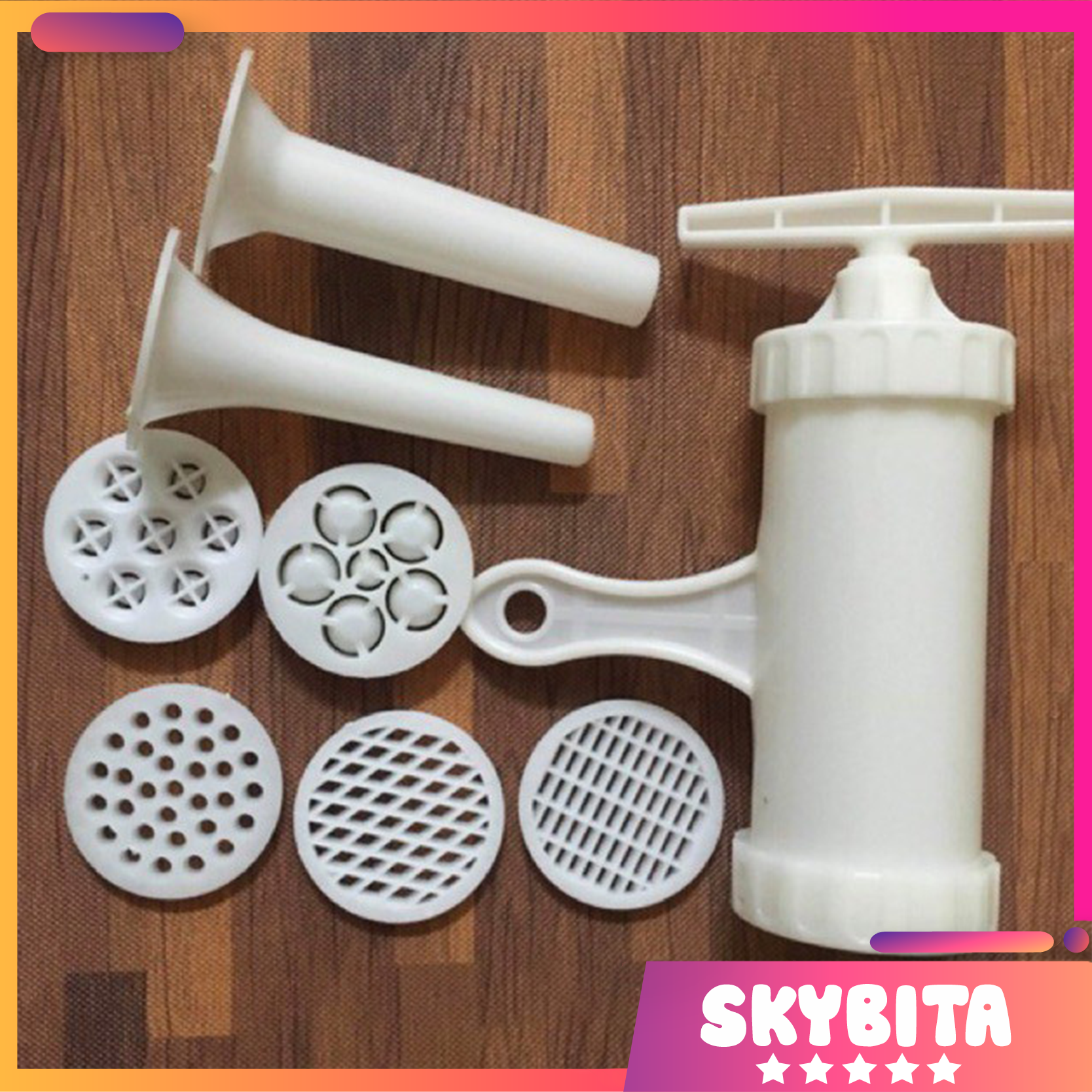 Dụng cụ ép bún bằng tay, nhồi lạp xưởng full 7 - 9 chi tiết.