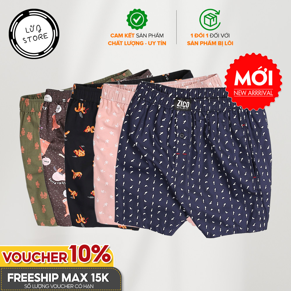 Quần ngủ cho nam quần đùi nam mặc nhà cotton LỬNG STORE thoáng mát nhiều màu - ZC