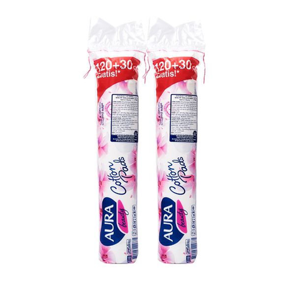 Combo 2 Bông tẩy trang Aura Beauty 120+30 miếng
