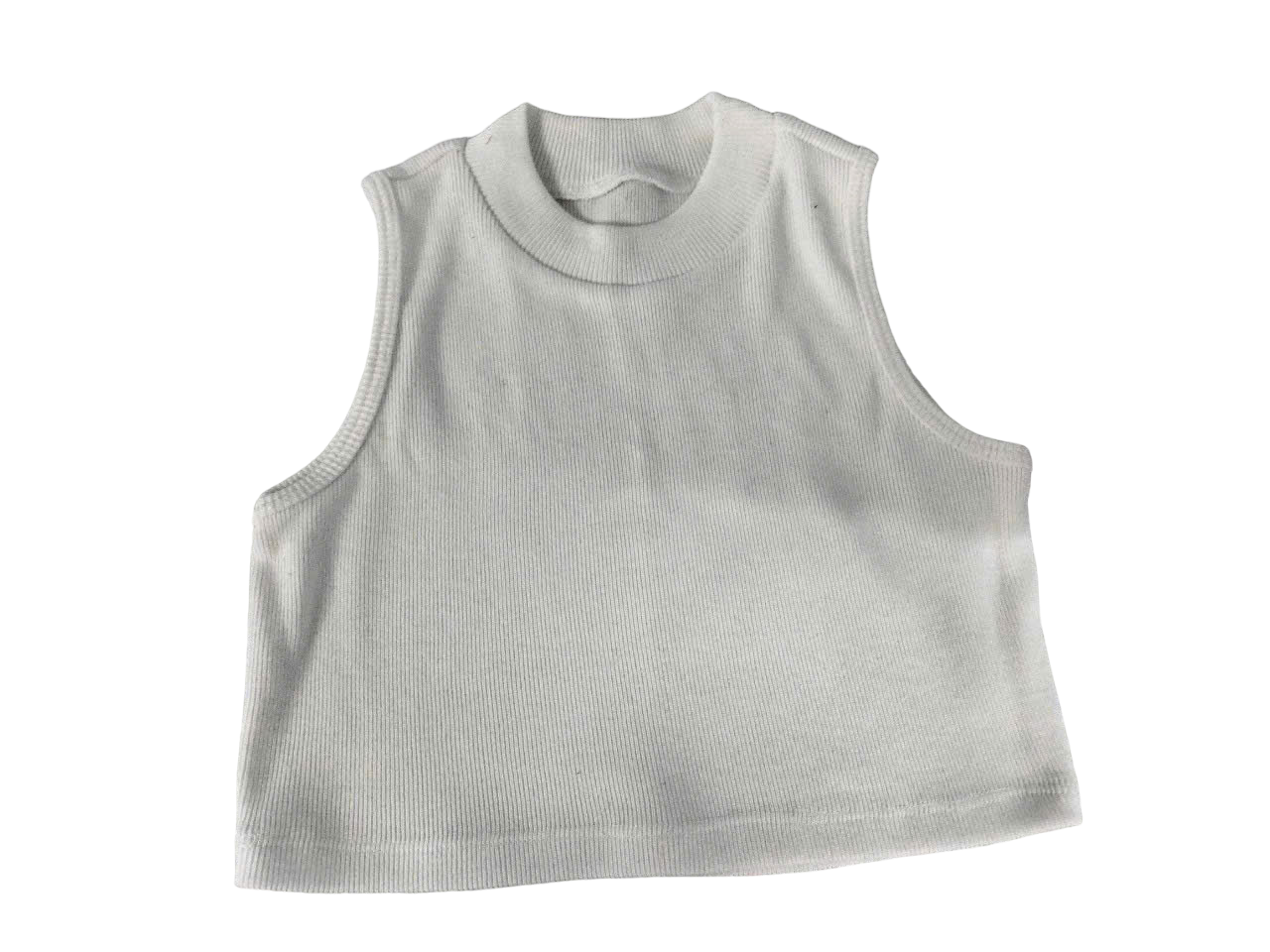 Áo croptop ba lỗ cổ lọ trắng và đen cho bé gái siêu cá tính size dưới 40kg - 2
