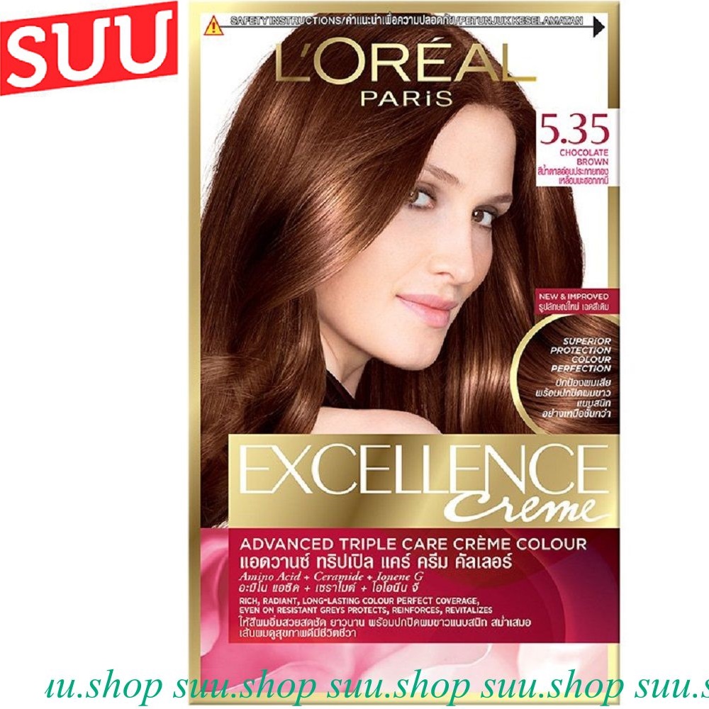 Thuốc nhuộm tóc số 5.35 nâu socola loreal excellence cream 172ml dưỡng tóc phủ bạc