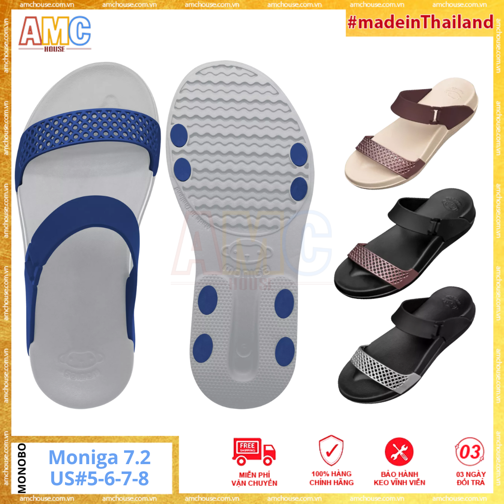 Dép thái lan nữ monobo hai quai đế cao siêu nhẹ, êm - moniga 7.1 7.2 7.3 7.5