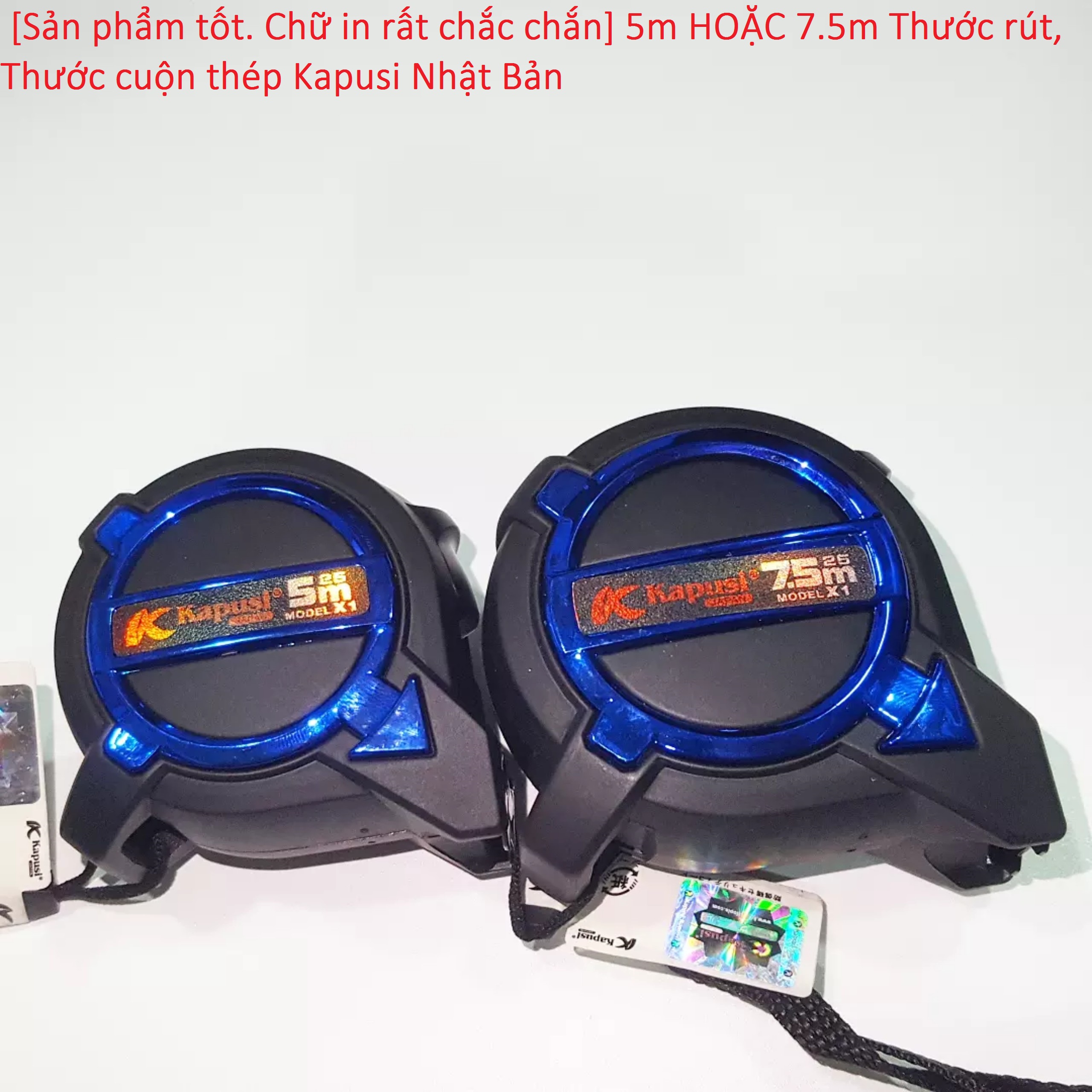 Thước rút, Thước cuộn thép Kapusi Nhật Bản loại 5m hoặc 7.5m