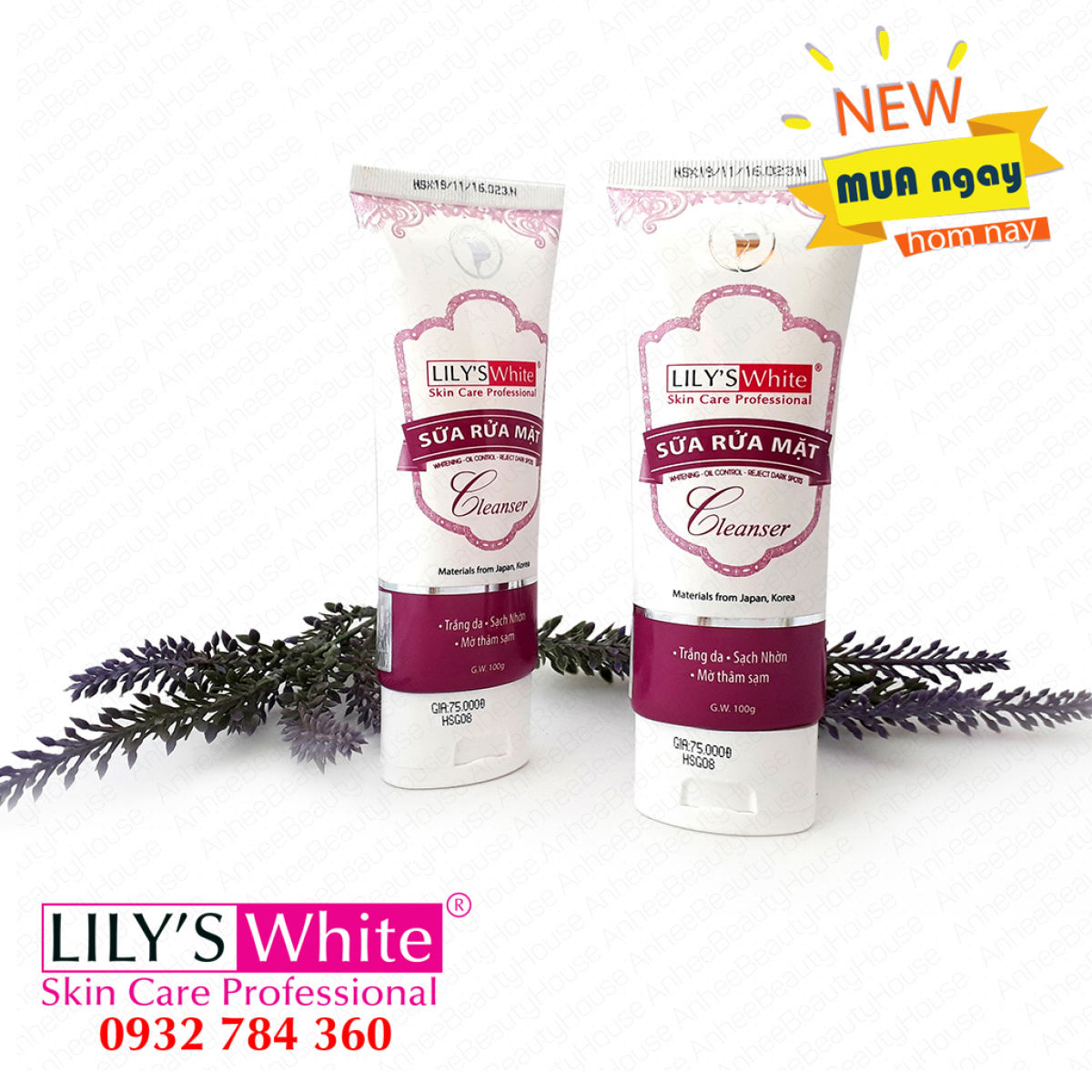 Sữa rửa mặt Lily’s White cleanser trắng da sạch nhờn