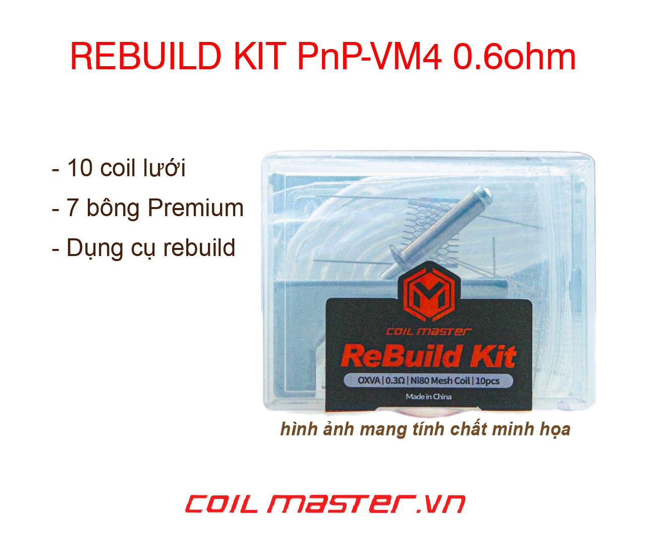 Bộ rebuild kit pnp vm4 0.6ohm - rebuilld kit coil master