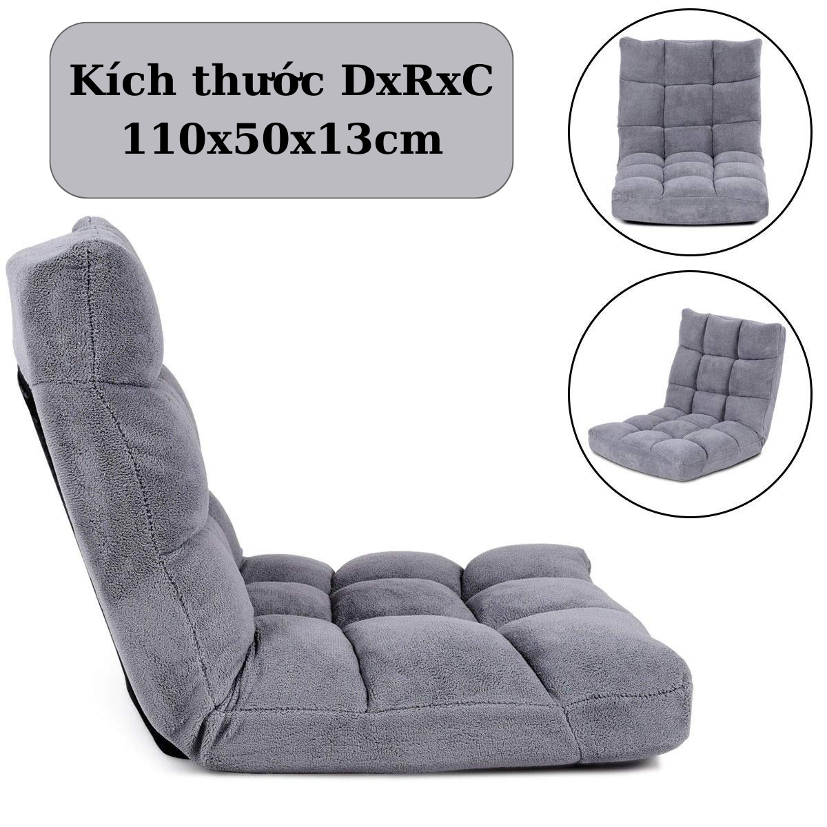 Ghế bệt tựa lưng ngồi bàn gaming bệt, ghế tatami 5 nấc điều chỉnh kích thước lớn nhiều màu sắc vỏ nhung hàng loại 1