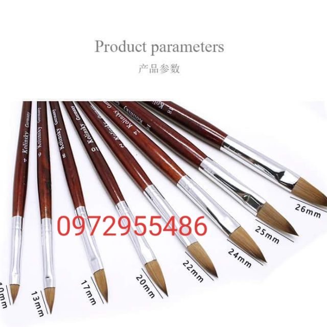 Cọ Đắp Móng Bột Kolinsy Số Từ 8-18