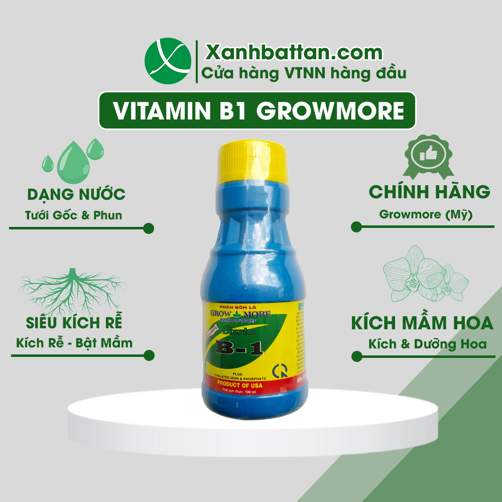 Chế Phẩm Vitamin B1 Dùng Cho Hoa Lan Growmore Chai 100 ml