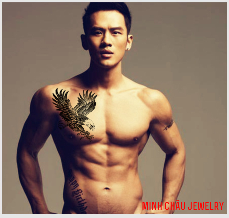 Hình xăm Đại bàng cá tính mạnh mẽ cho bạn nam, tattoo dán cực ngầu,miếng dán chống nước,lâu phai lâu mờ
