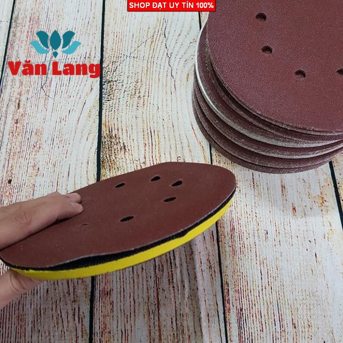 10 tờ giấy nhám tròn đế lông độ nhám 36,40, 60, 80,100,120,150,180 - đường kính 180mm