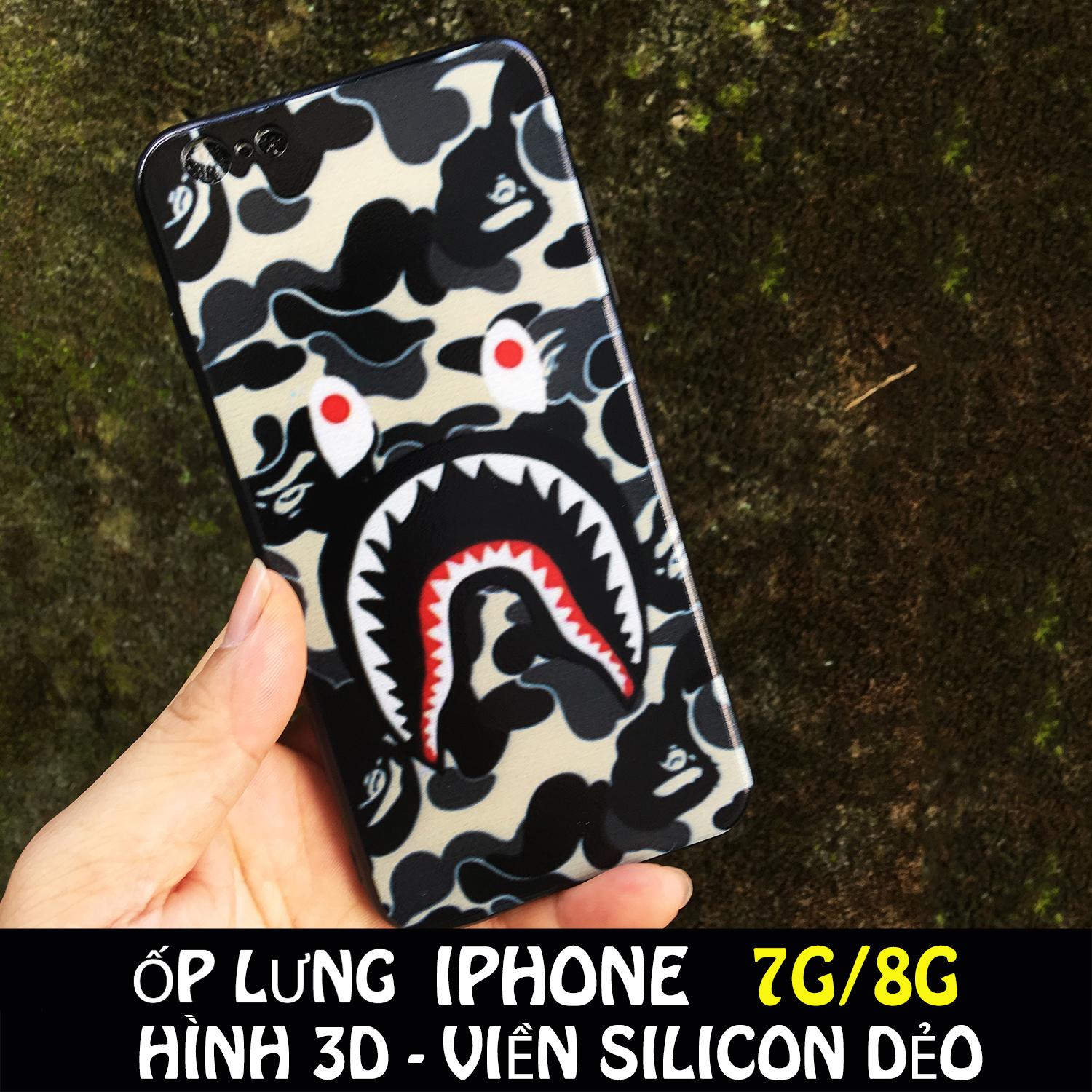 Ốp lưng hình bape 3d iphone 7g/8g viền silicon dẻo