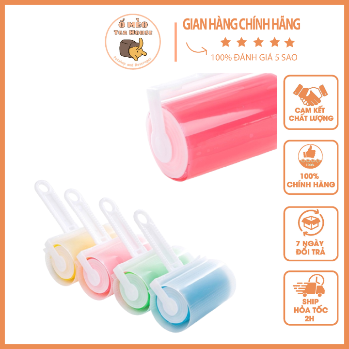 Cây lăn lông silicon - cây lăn bụi quần áo, sofa, dép lông - cây lăn bụi lông động vật, vải bụi dạng gel