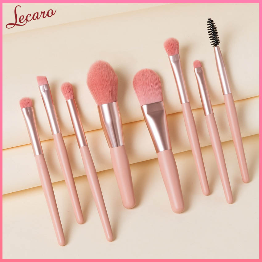 [HCM][HOT TREND] Bộ Cọ Trang Điểm 8 Cây Chính Hãng Mẫu Mới Kết Hợp Cùng Kem Che Khuyết Điểm Phấn Trang Điểm Son Môi Kẻ Mắt Chì Kẻ Mày Mỹ Phẩm Nội Địa Trung Lecaro