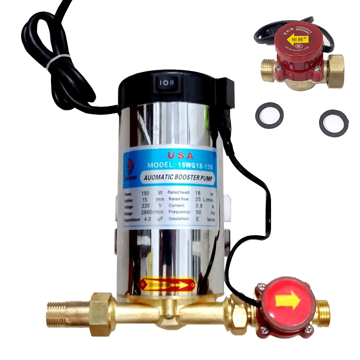 MÁY BƠM TĂNG ÁP MINI 100W DÙNG CHO MÁY GIẶT, NÓNG LẠNH