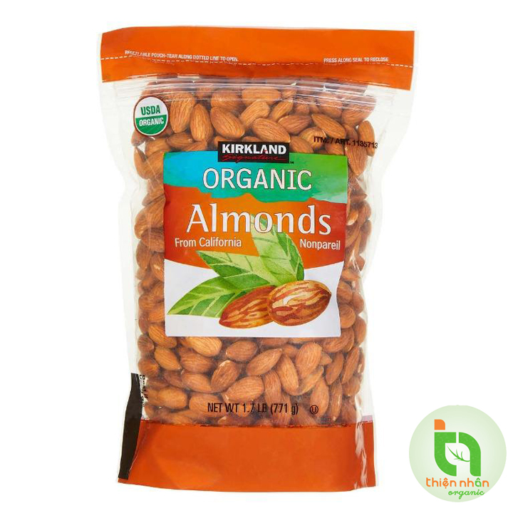 Hsd 31.07.2024 - hạt hạnh nhân hữu cơ kirkland signature organic almonds 771g
