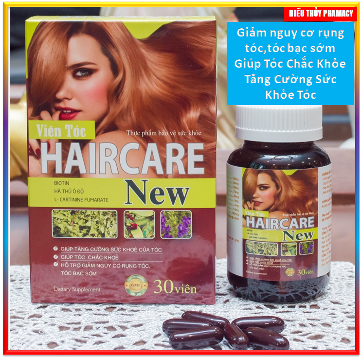 Viên uống giảm nguy cơ rụng tóc , bạc tóc hair care new thành phần từ thảo dược cao hà thủ ô giúp mọc tóc , tóc chắc khỏe ,giảm nguy cơ rụng tóc , bạc tóc - hộp 30 viên