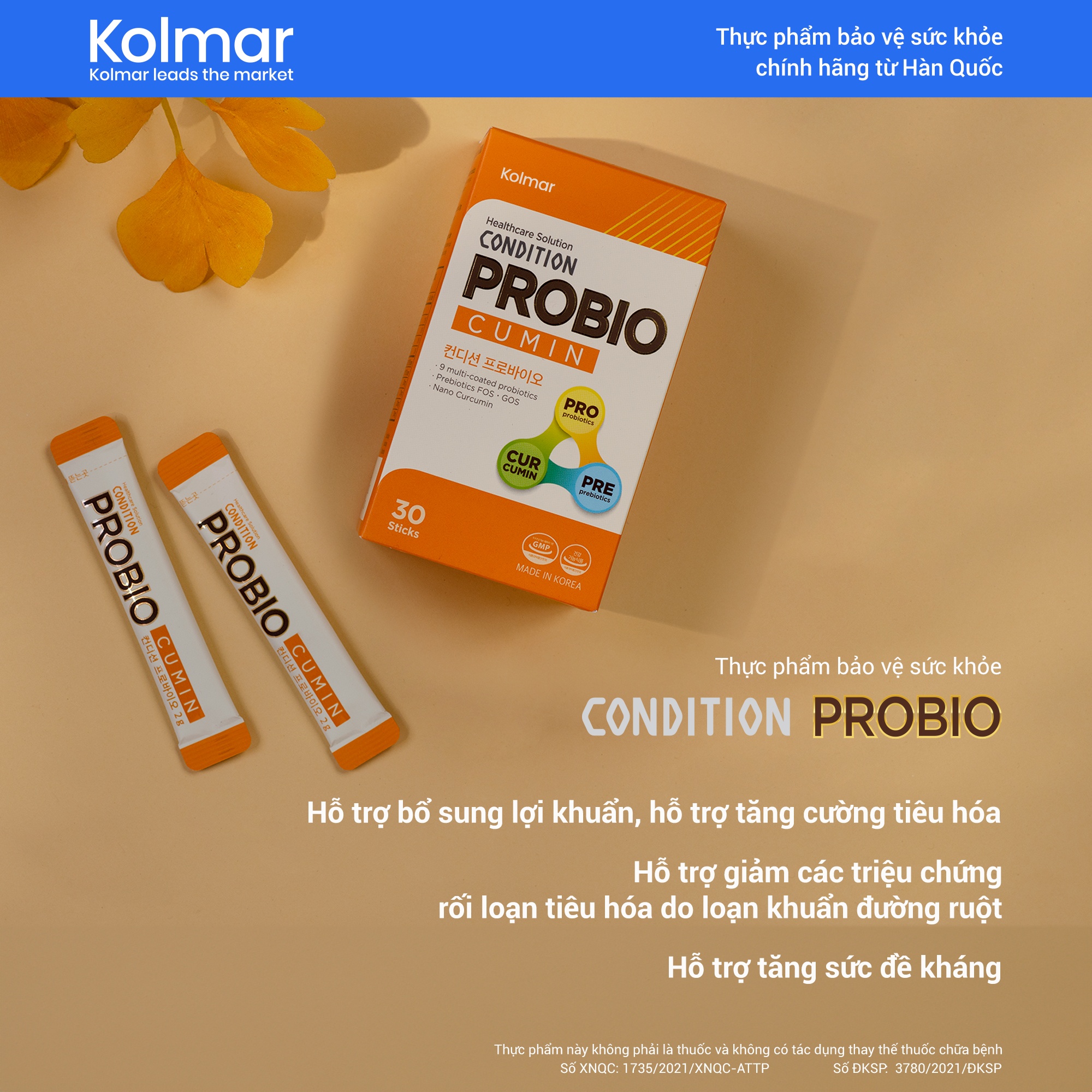 Kolmar - Thực phẩm Bảo Vệ Sức Khỏe CONDITION PROBIO - BỔ SUNG LỢI KHUẨN TĂNG CƯỜNG TIÊU HÓA TĂNG SỨC ĐỀ KHÁNG