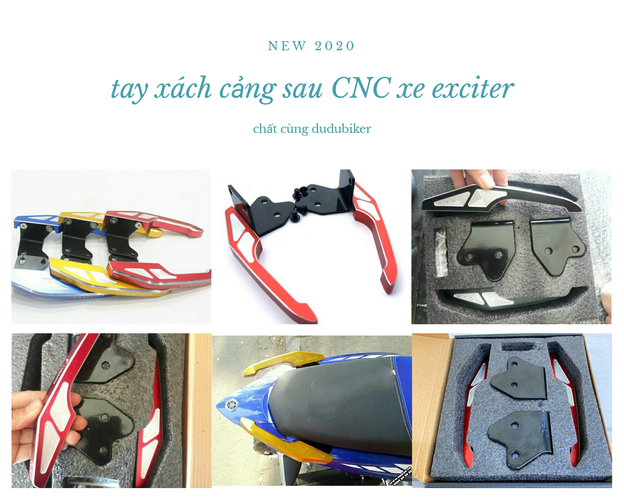 Tay xách exciter 150 CNC mẫu sừng trâu kiểu rizoma chắc chắn, bền đẹp, thể thao