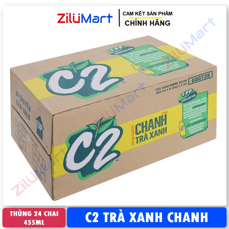 C2 green tea juice lemon fragrance 24 bottles bucket 455ml