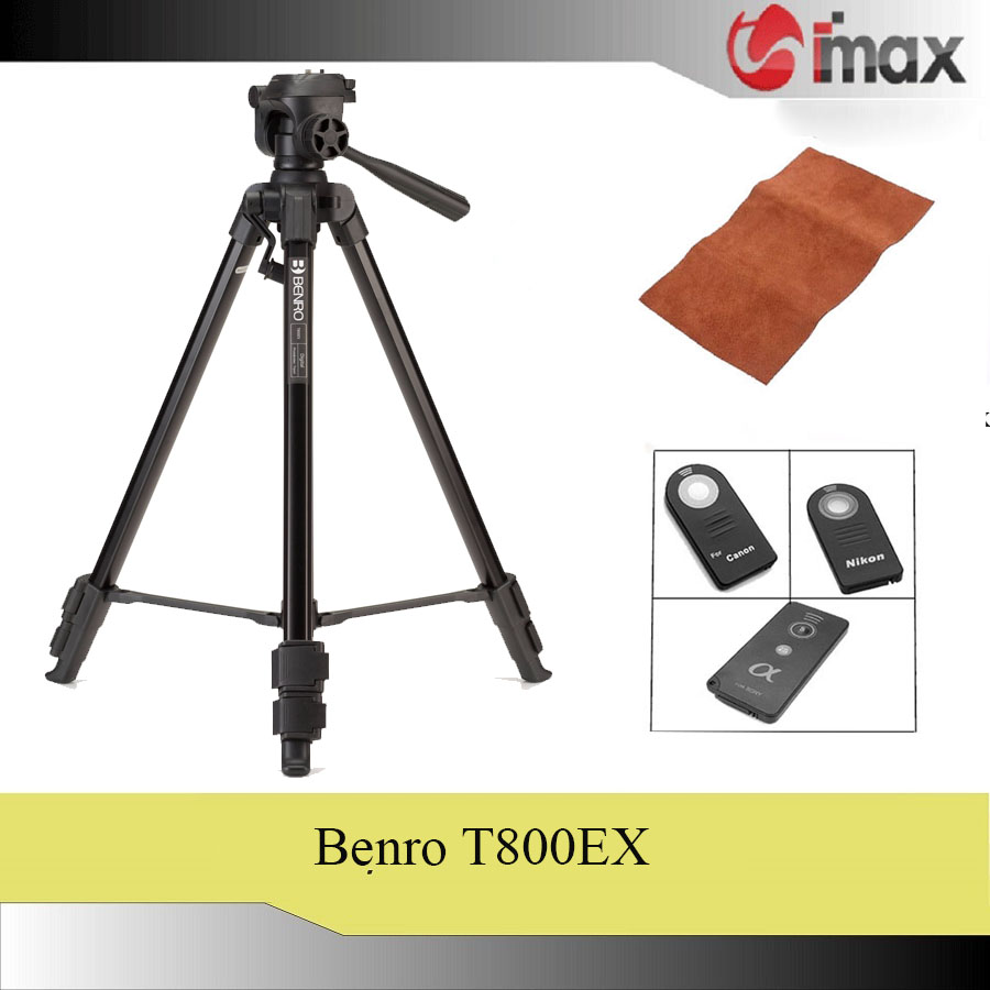 Chân máy ảnh benro t800ex + da cừu lau len + remote cho máy ảnh