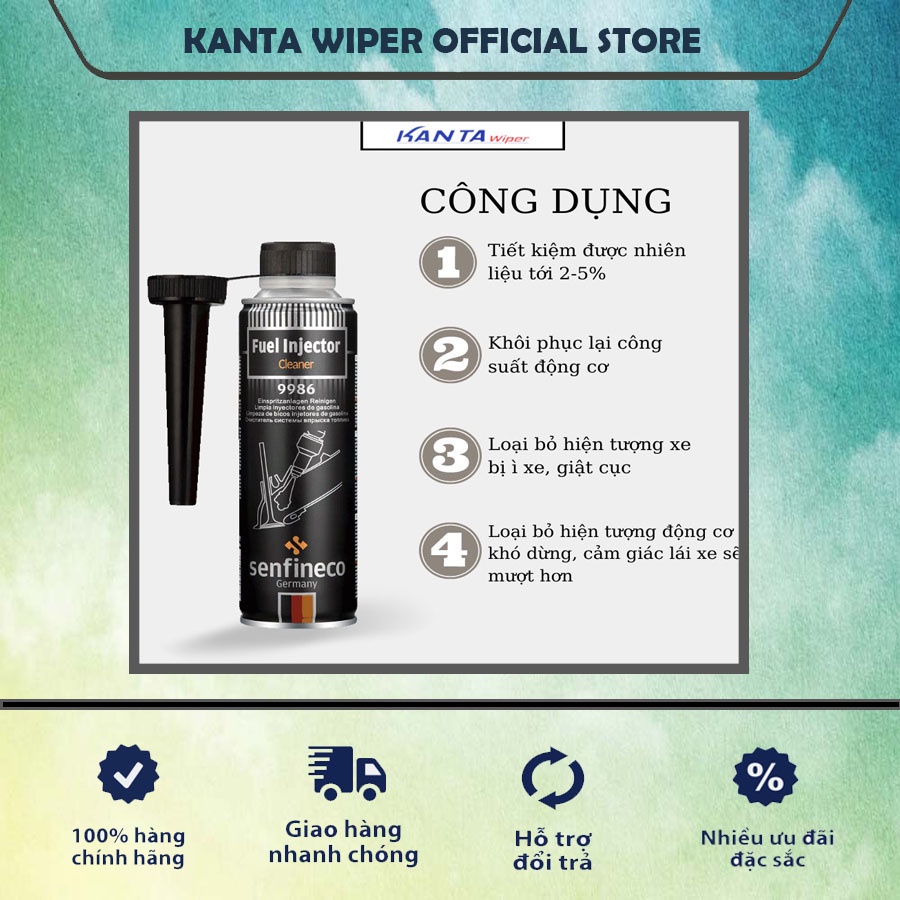 [CAM KẾT CHÍNH HÃNG] Vệ sinh buồng đốt kim phun ô tô SENFINECO từ Đức, phụ gia làm sạch cặn bẩn cặn chì tích tụ dung tích 300ml - Phụ kiện ô tô, phụ tùng xe hơi