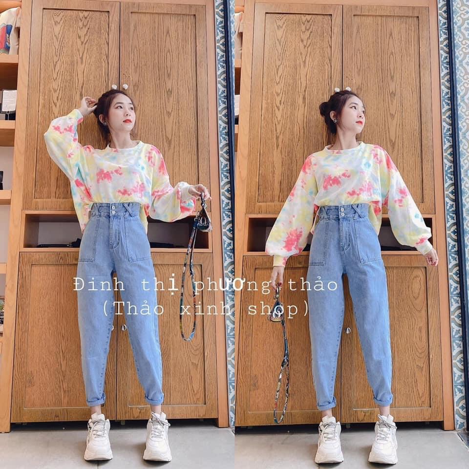 BAGGY 2 NÚT Lưng cao túi đắp