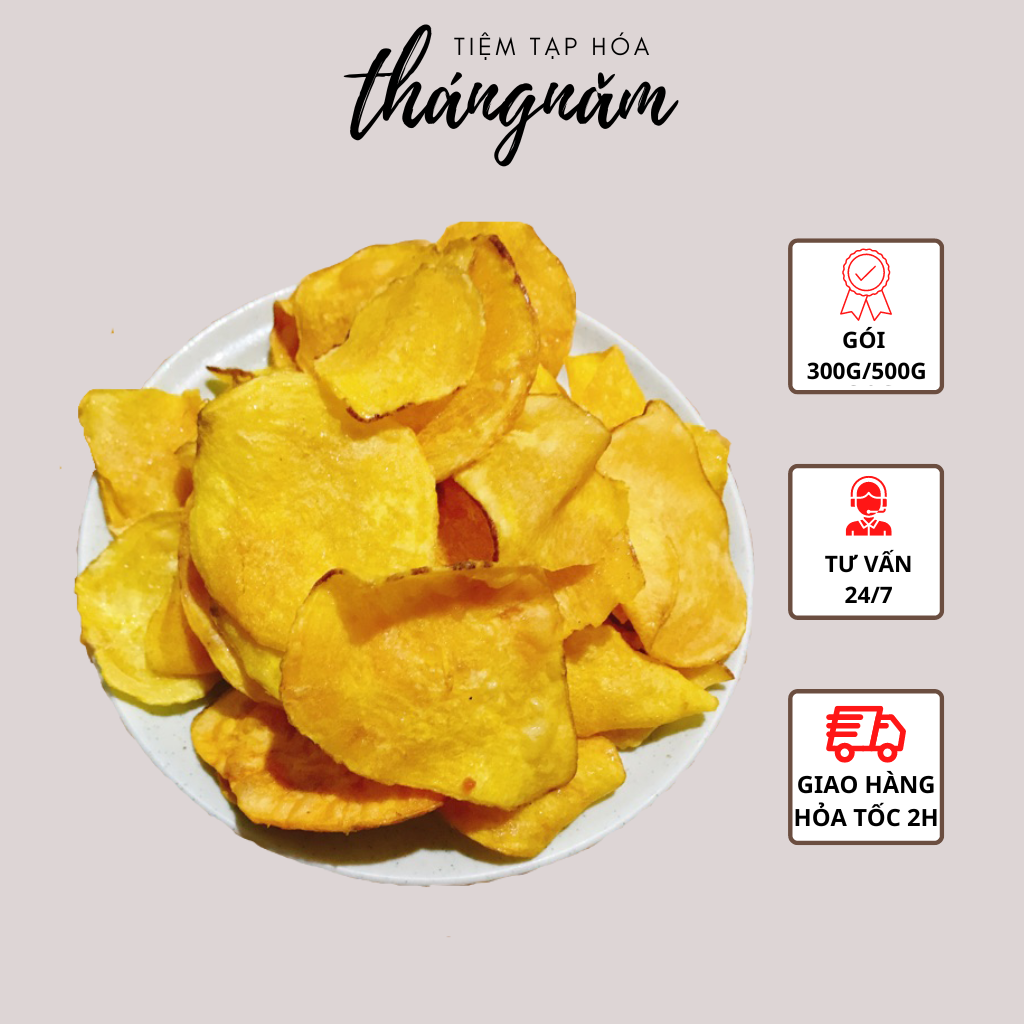 Khoai lang sấy mật ong 350g vị ngọt, giòn rụm, khoai lang vàng sấy tự nhiên - Tiệm tạp hóa tháng năm