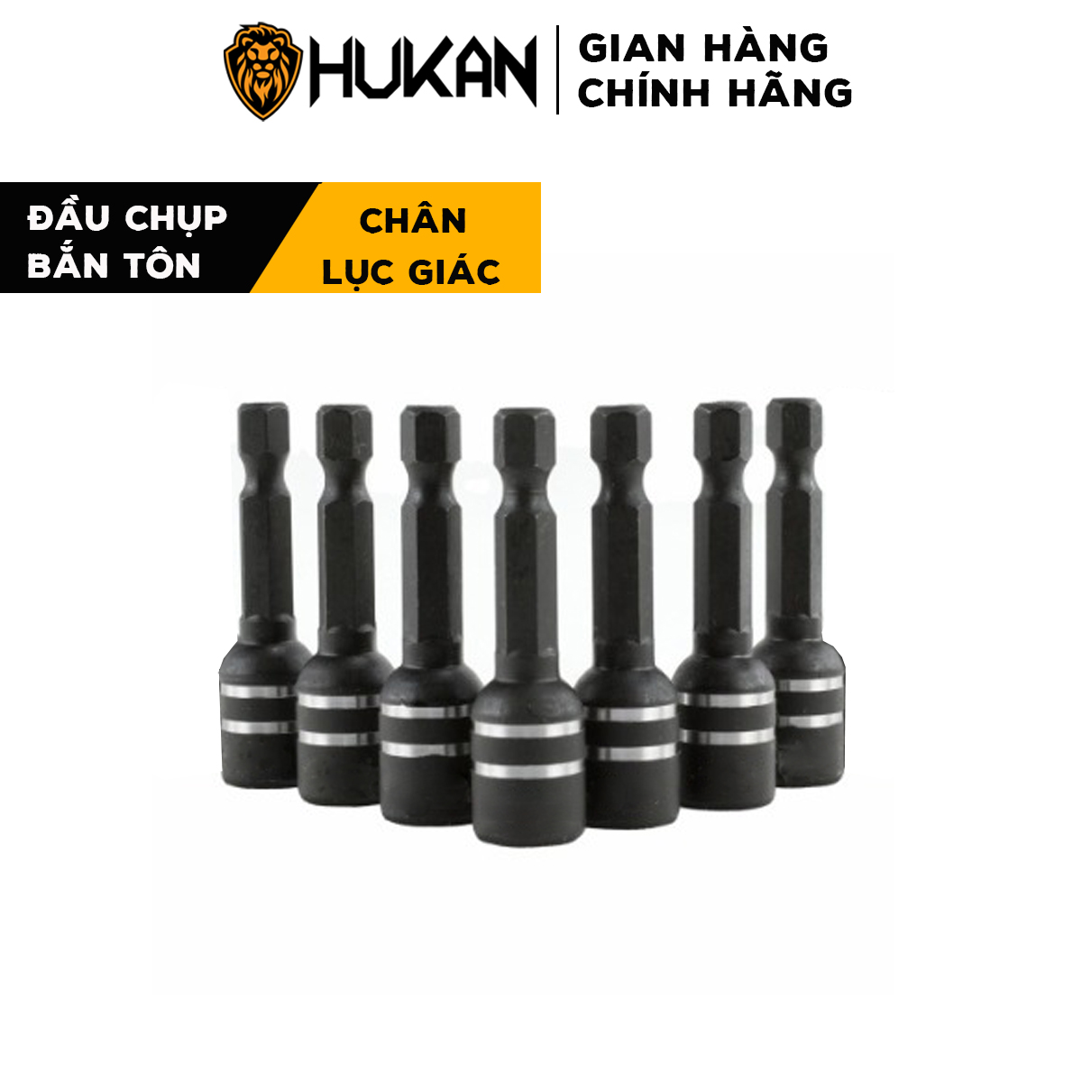 Chụp tôn đầu lục giác, Đầu bắn tôn mũi siết ốc 8mm Hukan Chụp Vít Tôn, Đầu Mũi Vít Bắn Tôn