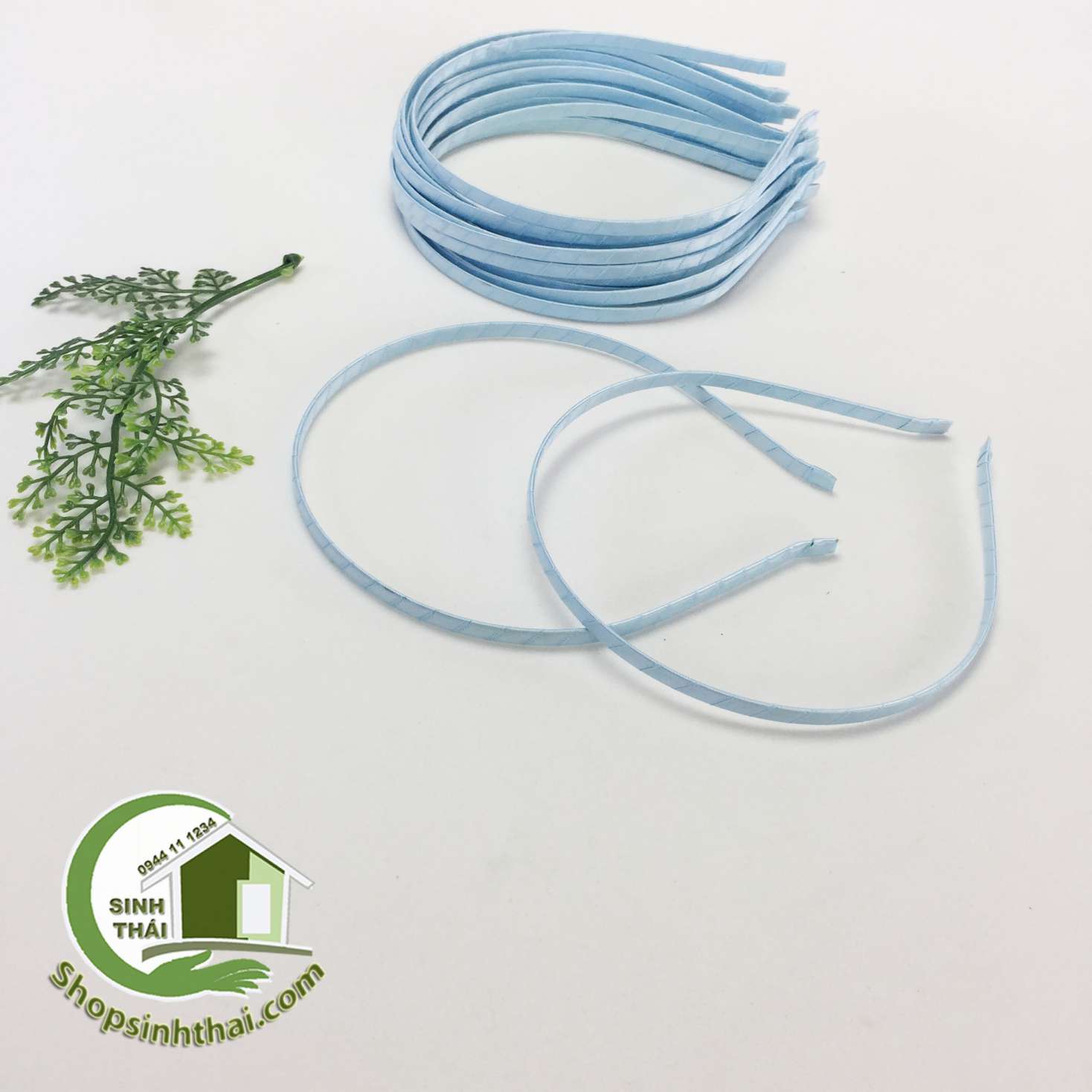Chặn tóc bờm tóc bằng kẽm bọc vải màu xanh dương