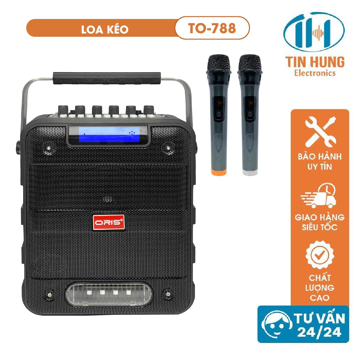 Loa karaoke bluetooth tích hợp tính năng Livestream Oriss TO-788 kèm 02 micro sóng UHF chất lượng cao - ORIS Professional