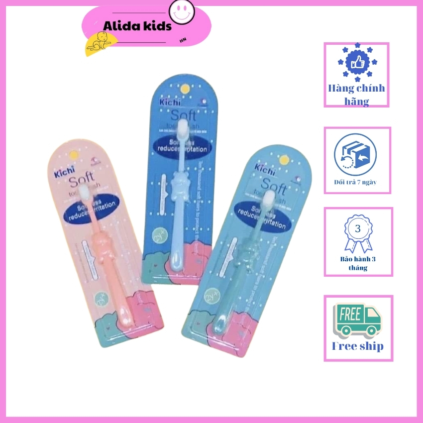 [FREESHIP] Bàn Chải Đánh Răng Cho Bé KICHI lông mềm mịn Giups Chống Ddau răng lợi Alida kids MN56 cho bé
