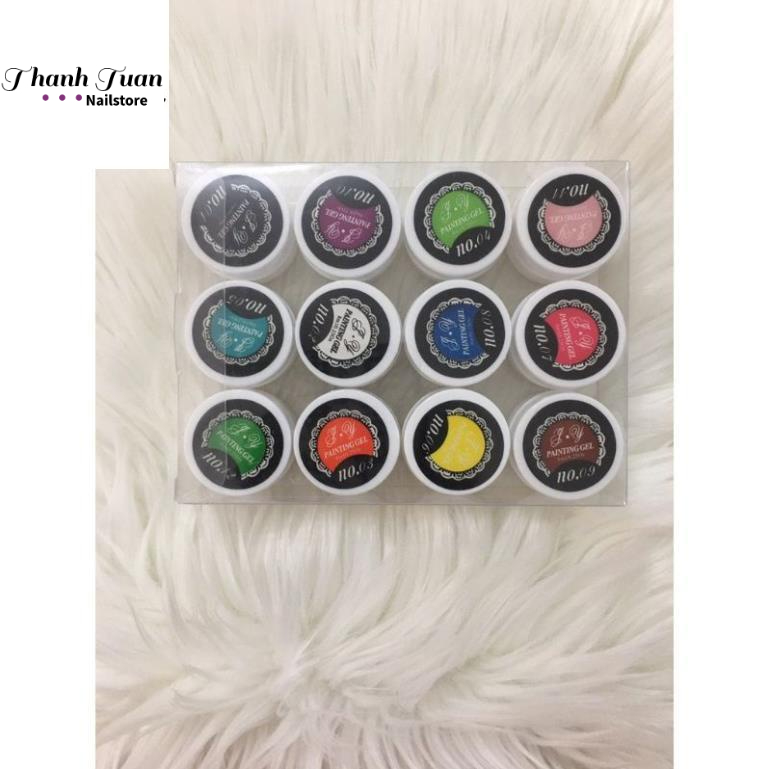 Gel vẽ nail, vẽ móng 12 màu siêu đặc - Phụ kiện đồ nail Thanh Tuấn