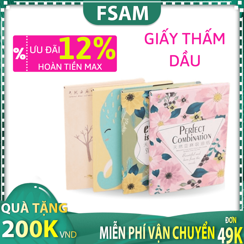 Combo 3 giấy thấm dầu gói 50 miếng fsam hcm