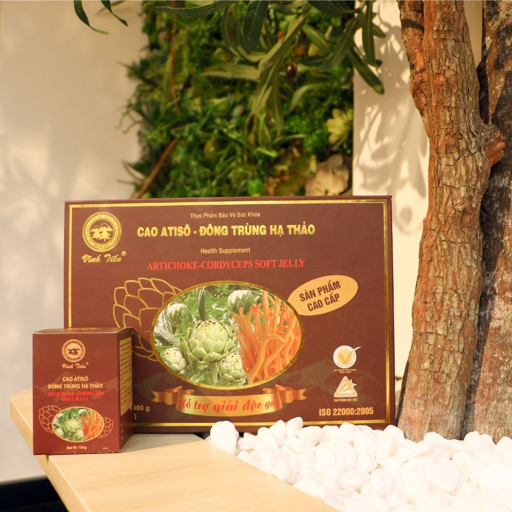 Cao mềm atiso - đông trùng hạ thảo vĩnh tiến hộp 900g - vĩnh tiến wellness