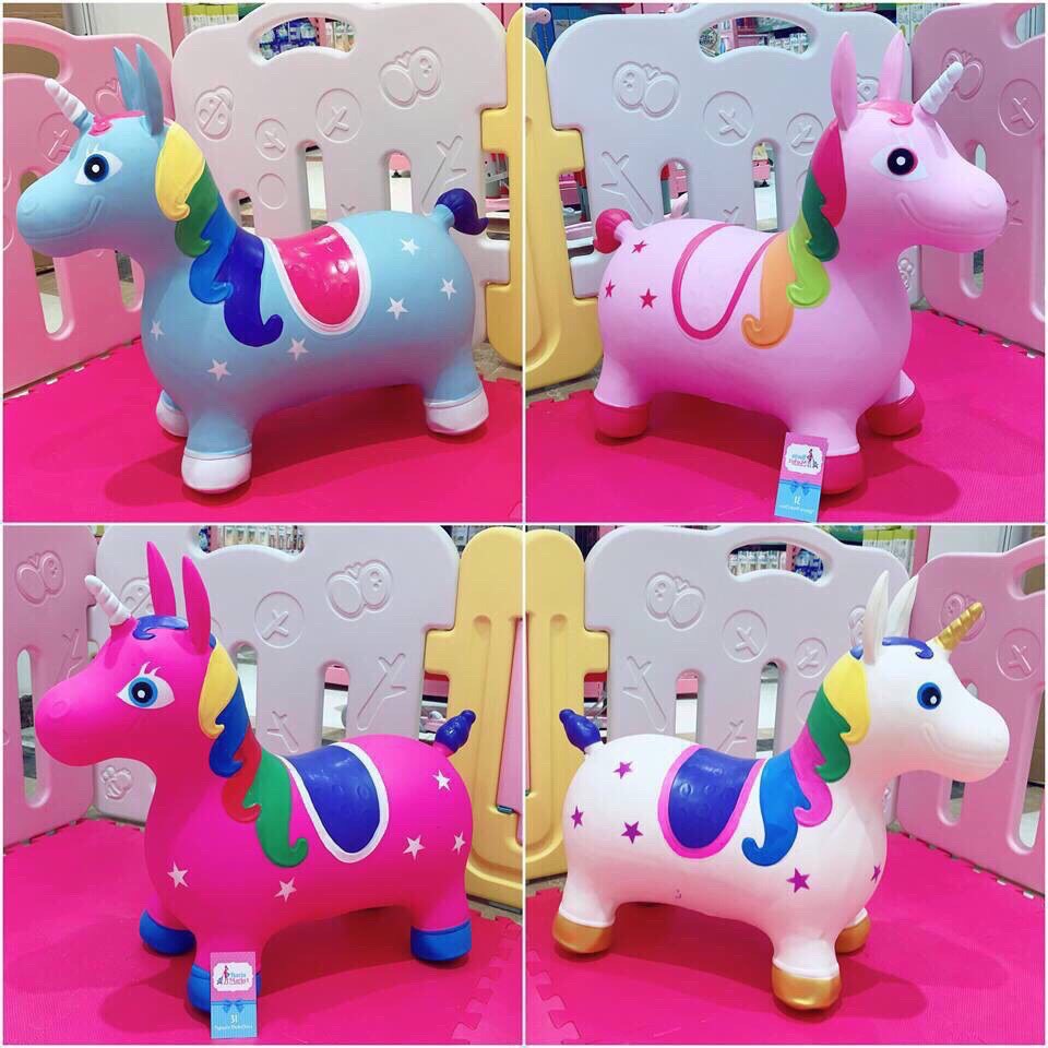 Thú nhún bơm hơi Kì lân không nhạc Unicorn