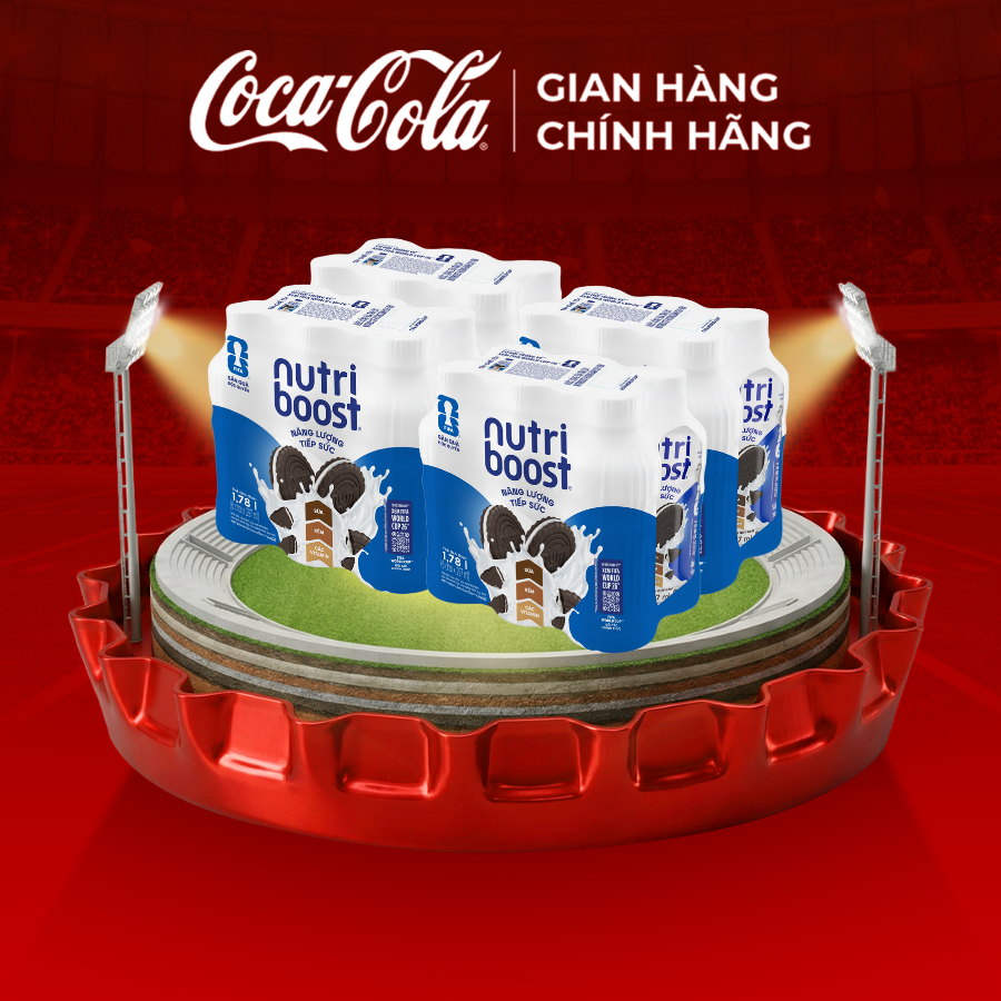 [SIÊU SALE ] Lốc 24 Chai Thực phẩm bổ sung Nước uống sữa trái cây Nutriboost hương bánh quy kem 297ml/Chai Sale 15.4 Coca-Cola Chính Hãng_LD