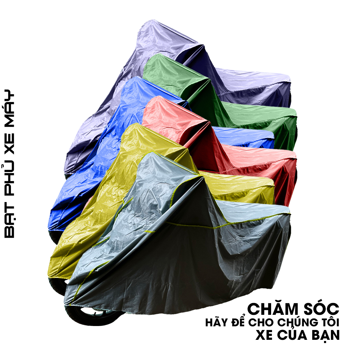 Bạt phủ xe máy che nắng mưa loại dày - vải dù phủ PVC - nặng từ 1kg-1.3 kg - chống nước - chống nắng - bảo hành 3 tháng