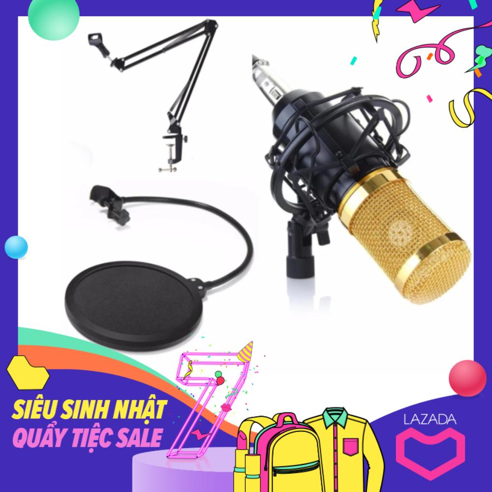 Combo micro bm800 + filter lọc + chân kẹp micro nb35