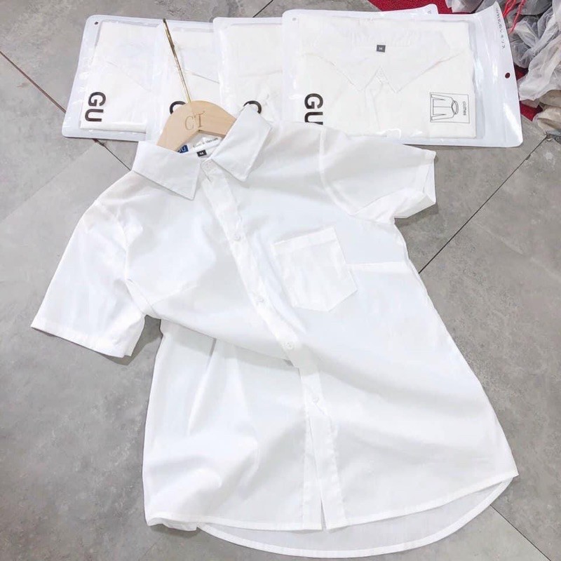 Áo sơ mi GU NGẮN TAY NỮ - thời trang công sở