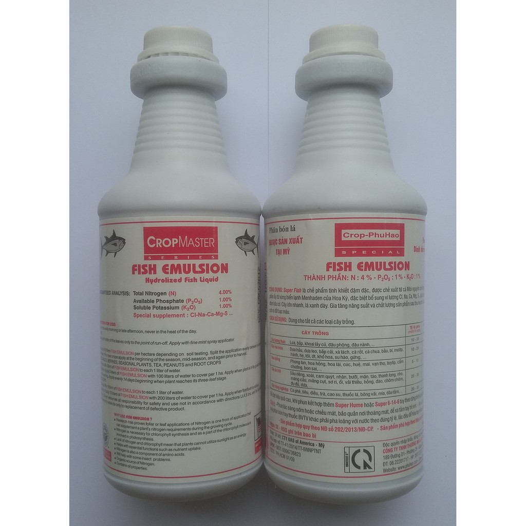 Phân cá hữu cơ đậm đặc Fish Emulsion nhập khẩu từ Mỹ - 250ml