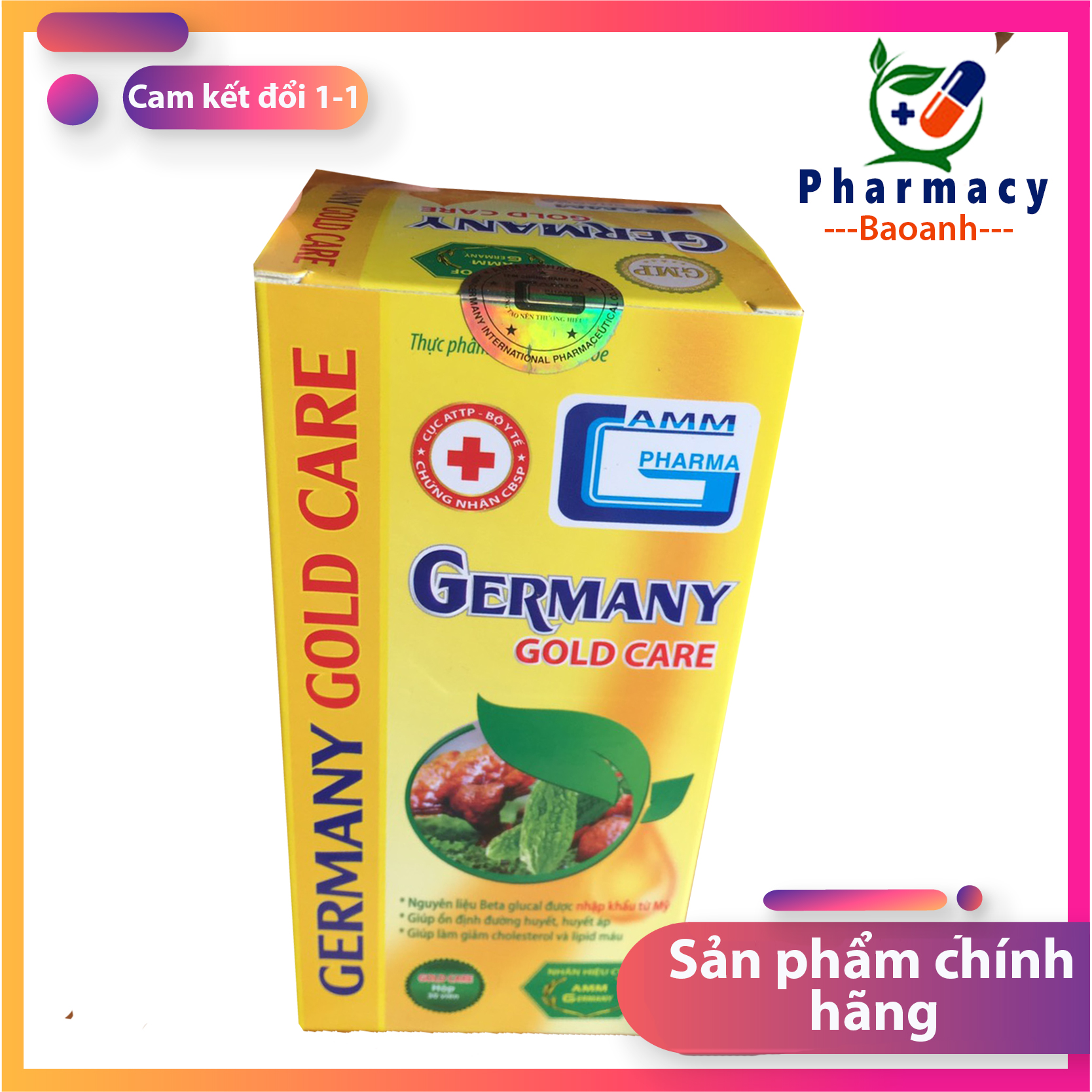 Viên uống ổn định huyết áp Germany Gold Care giúp ổn định huyết áp, hạ đường máu, ổn định mỡ máu