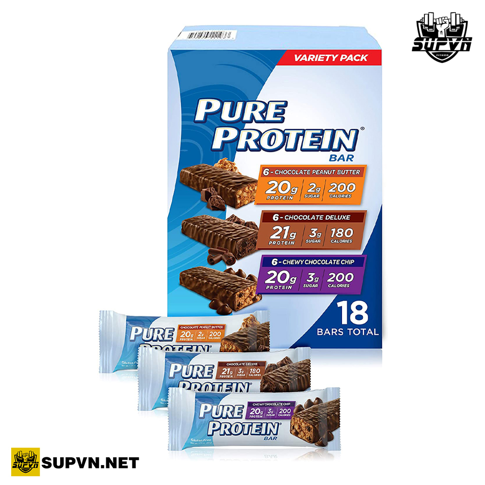 Thanh Protein Bar Cung Cấp Lượng Protein Cao - Pure Protein Bar Dinh Dưỡng Thay Thế Bữa Ăn Trước Và Sau Buổi Tập Luyện