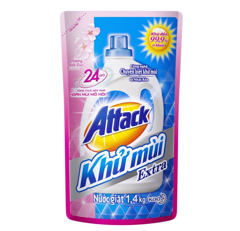 Nước giặt Attack khử mùi kháng khuẩn công nghệ Nhật