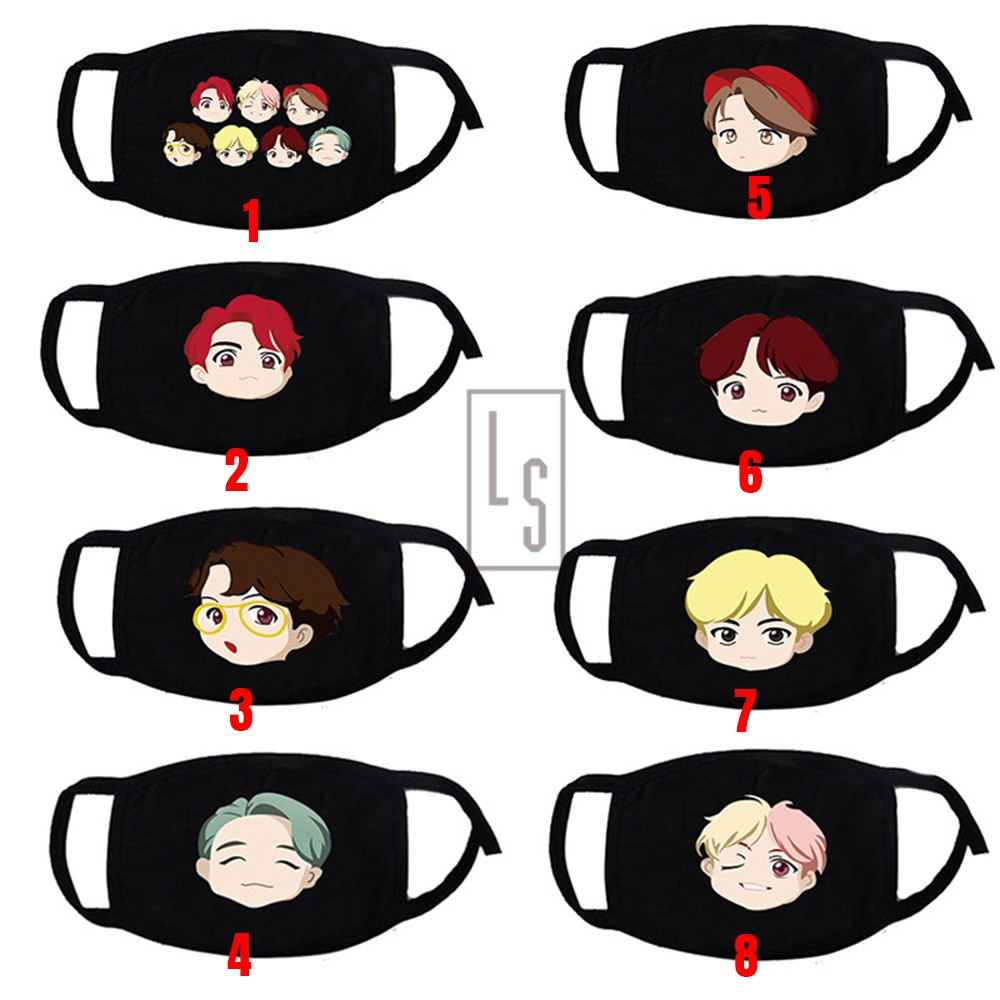 Khẩu trang bts cartoon 2020 - khẩu trang vải bts
