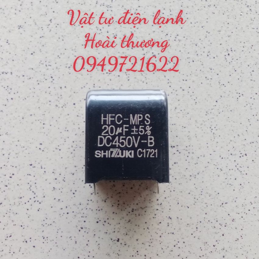 Tụ 20uf 450vdc loại tốt / cửa hàng điện lạnh hoài thương