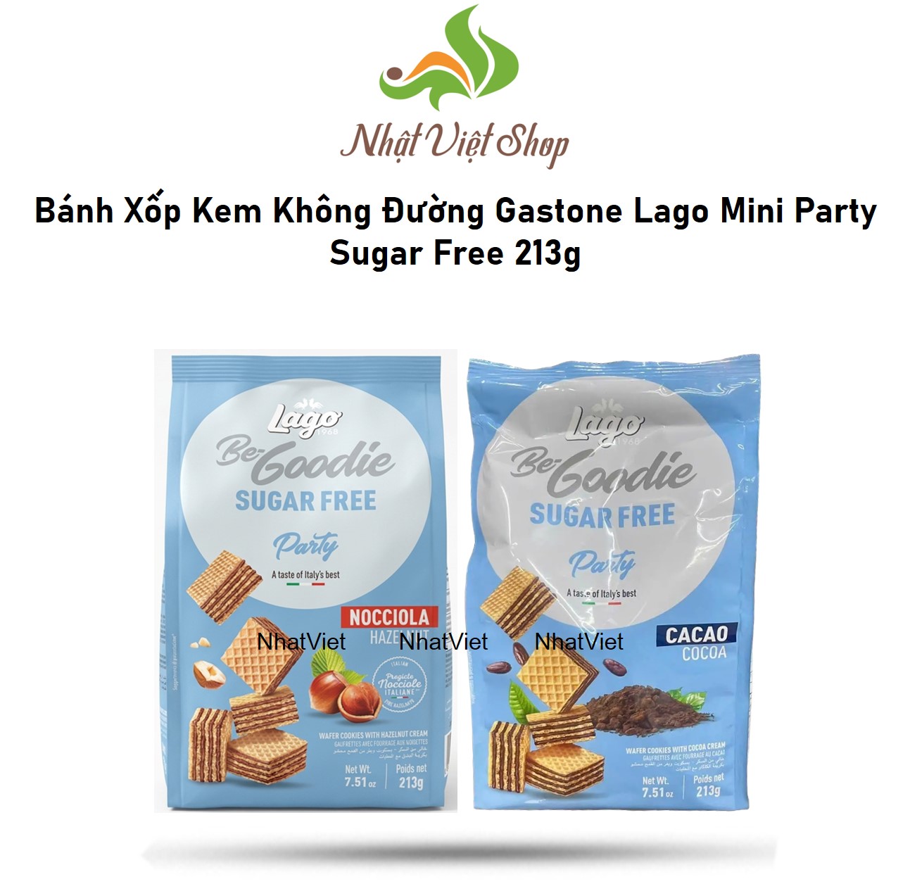Bánh Xốp Kem Không Đường Gastone Lago Mini PartySugar Free 213g