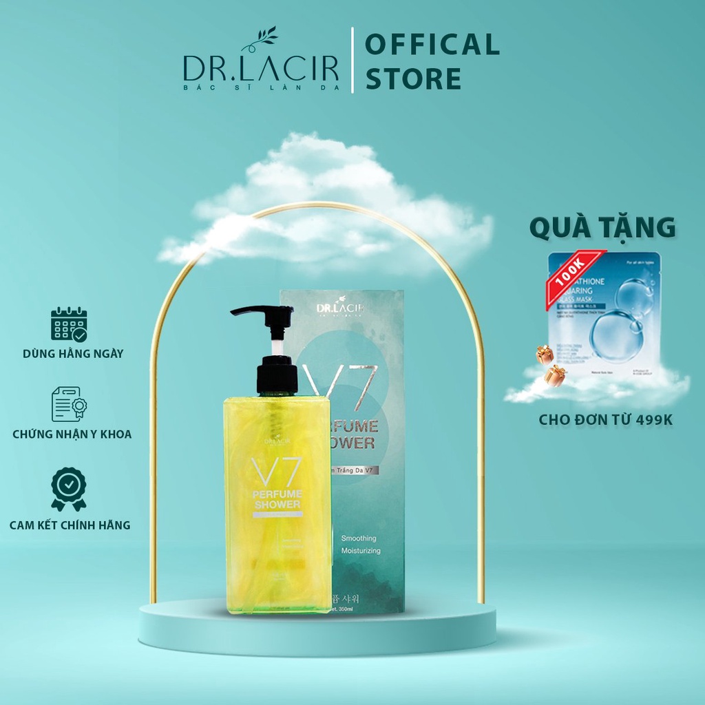 Sữa tắm trắng body Dr. Lacir V7 Perfume Shower giảm thâm phục hồi da 350ml - Gia Tuệ House