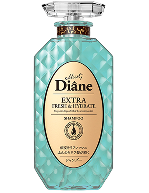 Dầu gội Moist Diane Extra Fresh & Hydrate số 1 Nhật Bản 450ml _ Giảm gàu, kiếm soát dầu nhờn trên tóc