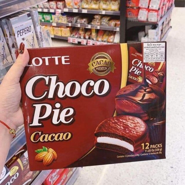 [HCM]Bánh CHOCOPIE Lotte Hàn Quốc Vị CACAO hộp 336g